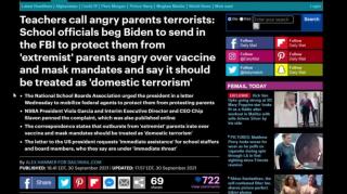 Teachers Call Angry Parents TERRORISTS, Schools BEG Biden to Send FBI to CRUSH Mandate Protests