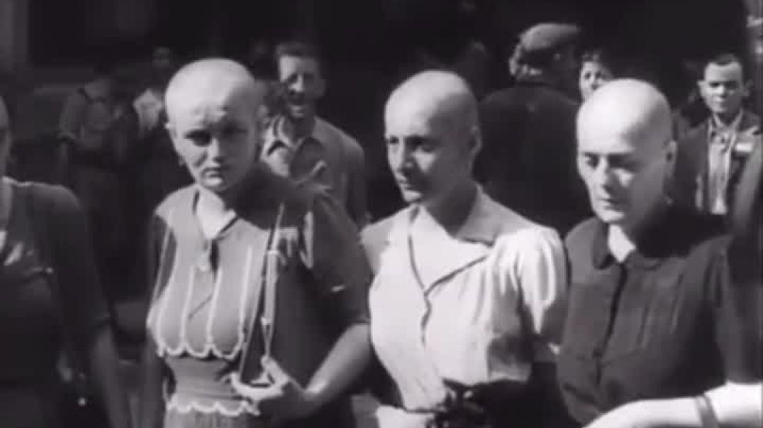 Heads of women collaborators are shaved