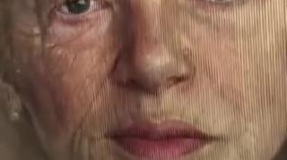 This artwork ages a women as you slowly walk past it, see her instantly hit the WALL! lol!