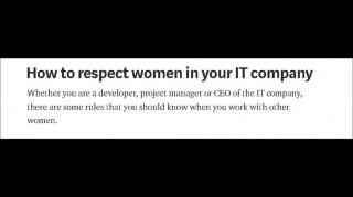 Respect Women In Teach, But Not In Plumbing