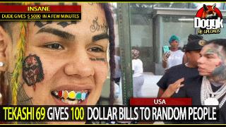 TEKASHI 69 GIVES 100 DOLLAR BILLS TO RANDOM PEOPLE.. (USA)