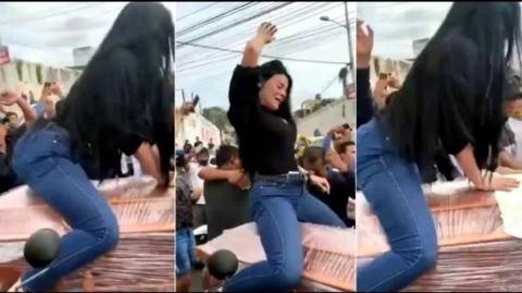 MULHER DANÇA EM CIMA DO CAIXÃO DO MARIDO