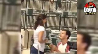 MARRIAGE PROPOSAL at BASEBALL GAME GOES HORRIBLY WRONG ! [USA]