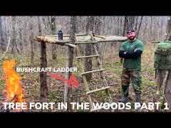 Building a Tree Fort In The Woods Part 1 and Grilled Cheese, Turkey and Ham with Tomato Onion Soup