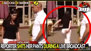 REPORTER SHITS HER PANTS DURING A LIVE BROADCAST.. (HOLLAND)
