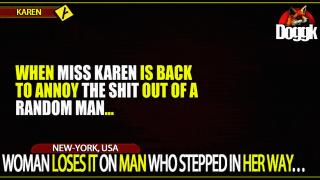 WOMAN LOSES IT ON MAN WHO STEPPED IN HER WAY.. (NEW YORK, USA)