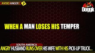 ANGRY HUSBAND RUNS OVER HIS WIFE WITH HIS PICK-UP TRUCK.. (SOUTH-AMERICA)