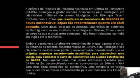 Criação do Corona Vírus - Projeto quimérico do DNA