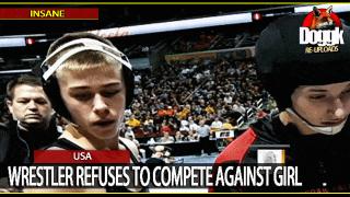 WRESTLER REFUSES TO COMPETE AGAINST GIRL.. (USA)