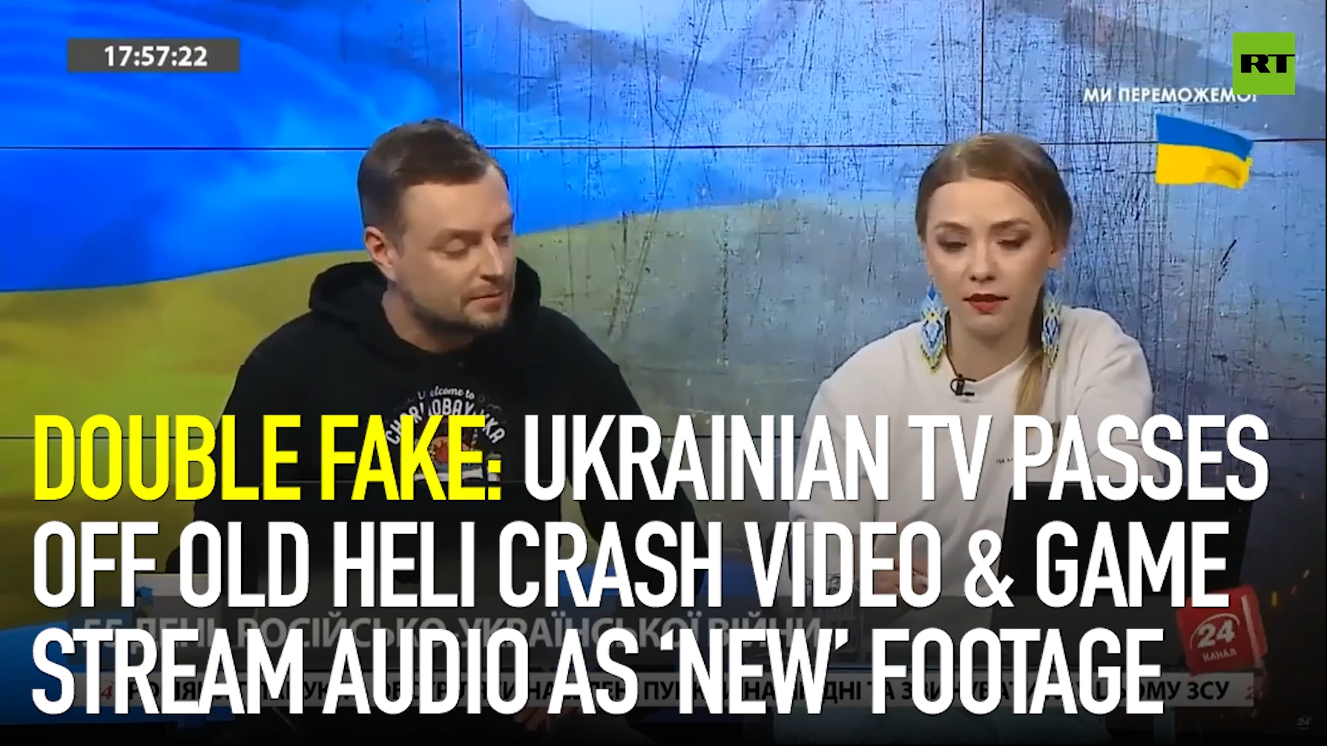 Double fake: Ukrainian TV passes off old heli-crash video & game stream audio as ‘new’ footage