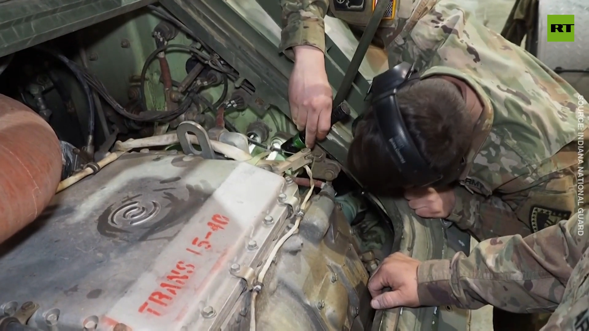 US National Guard prepares military gear to send to Ukrainian forces