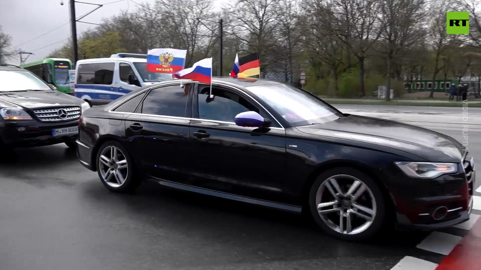 Pro-Russian motorcade meets counter-demo in Germany’s Hanover