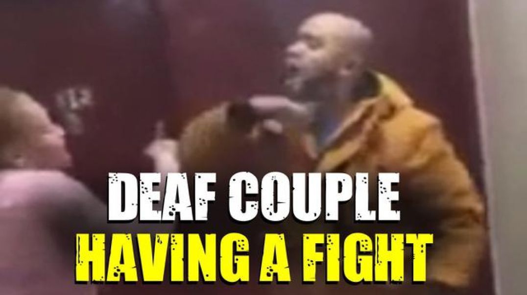 Mother forgive me. Deaf couple arguing and fighting in building hallway - [04/22/2022]