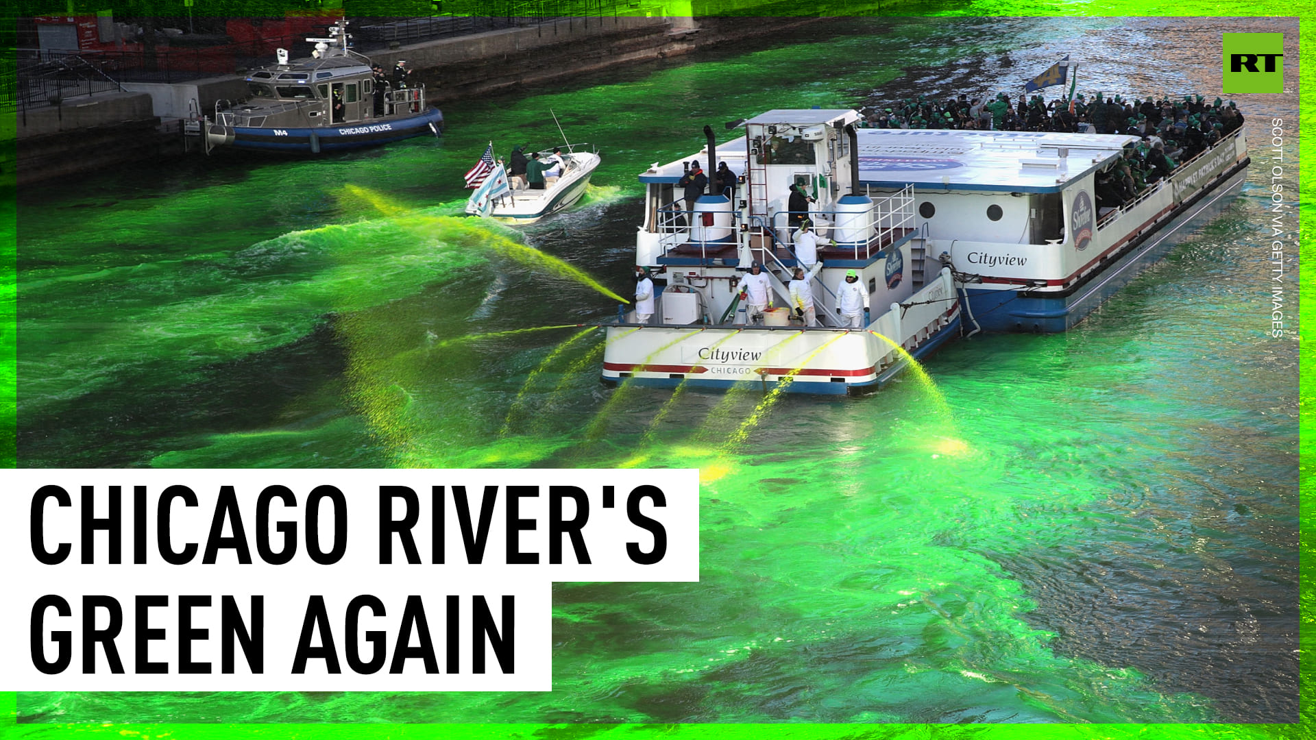 Chicago River goes green for St. Patrick's Day