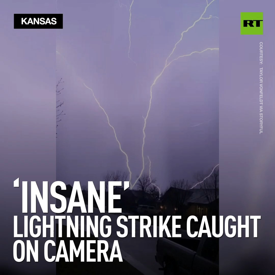 'Insane' and rare lightning strike caught on camera