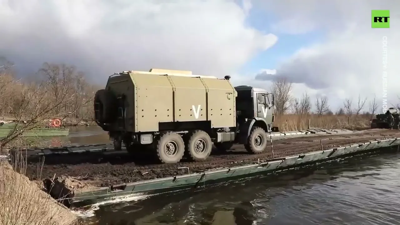 Russian troops crossover water barrier during military op