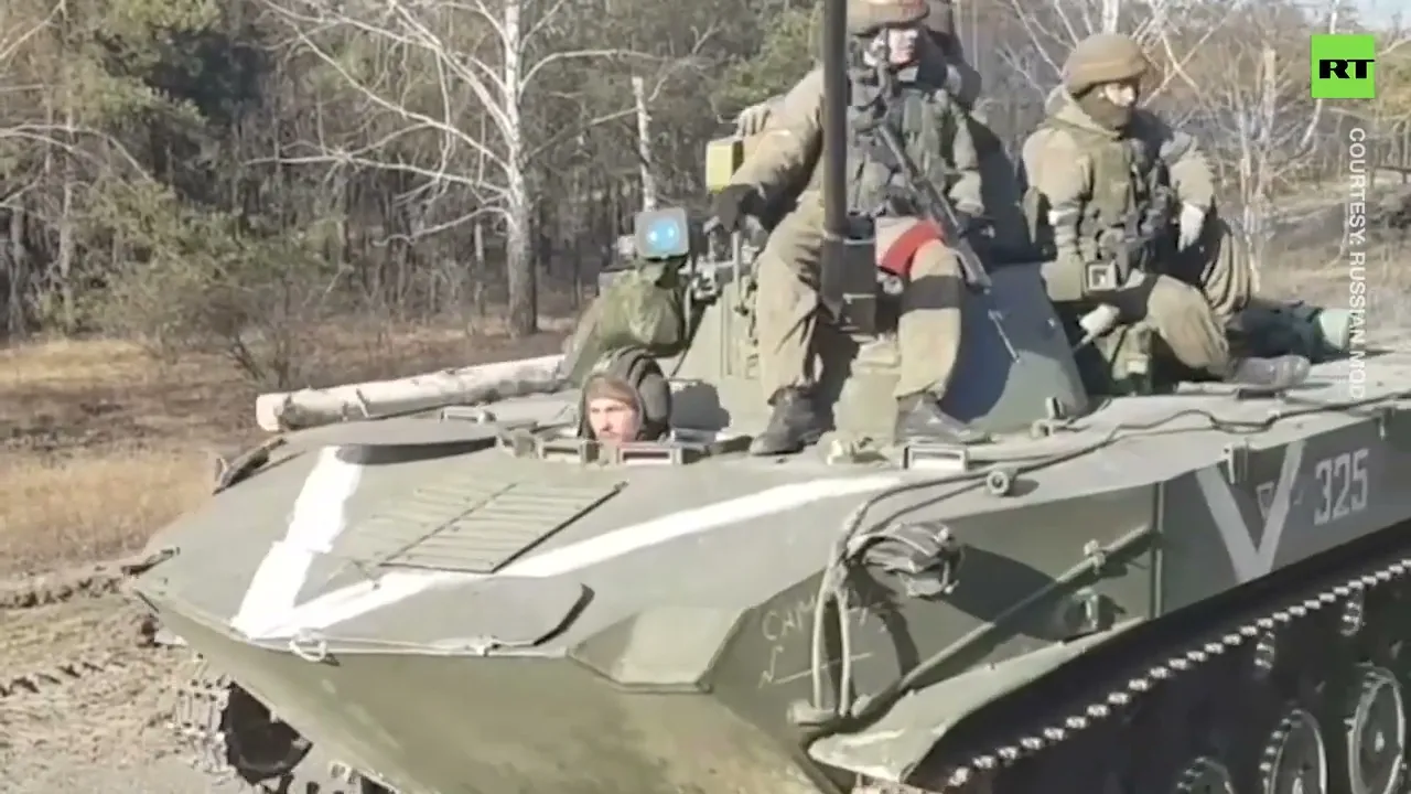 Russian troops move through Kiev region