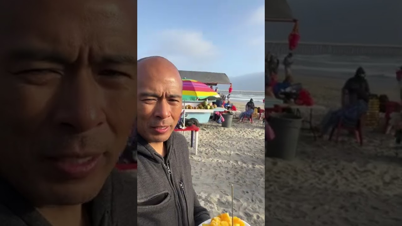 Fresh bowl of tropical fruit cut and prepared for $5 in Rosarito. Life is better in Mexico