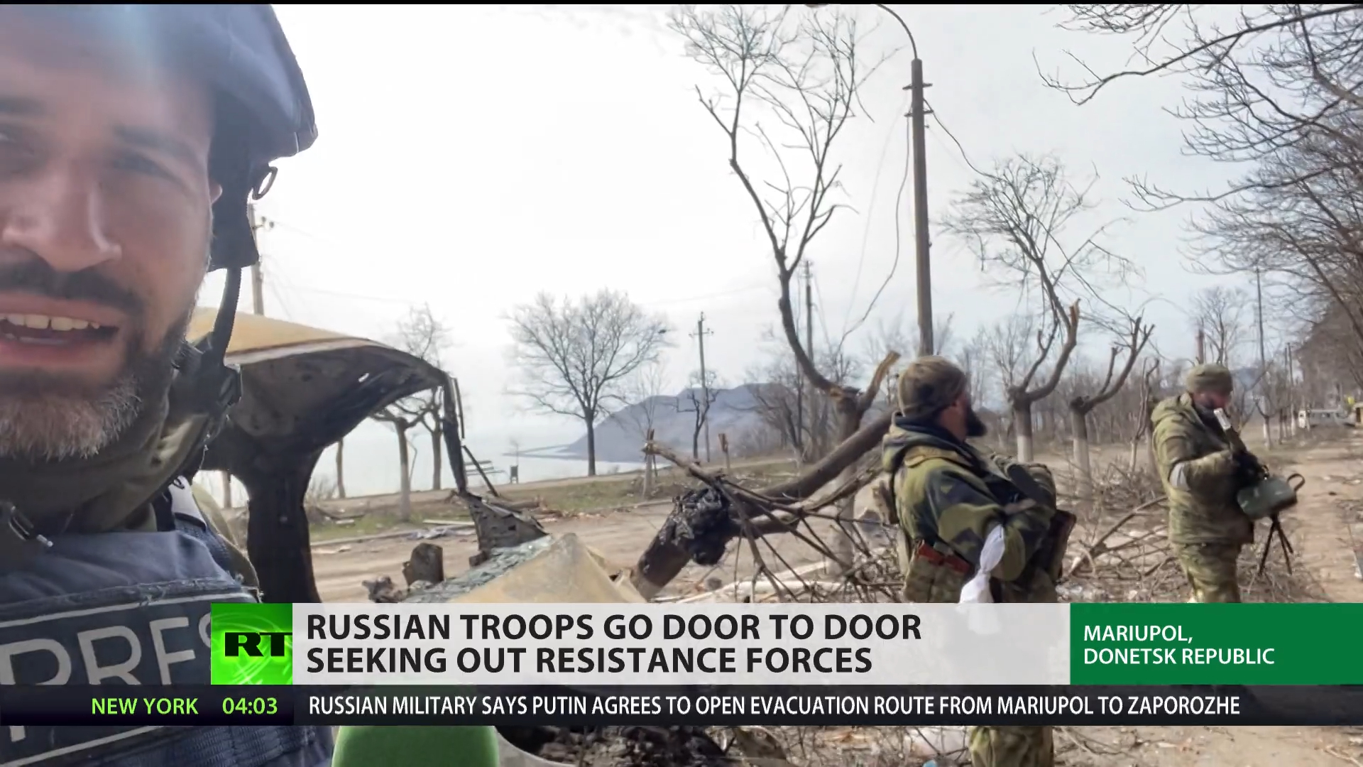 RT crew caught in sniper ambush in war-torn Mariupol