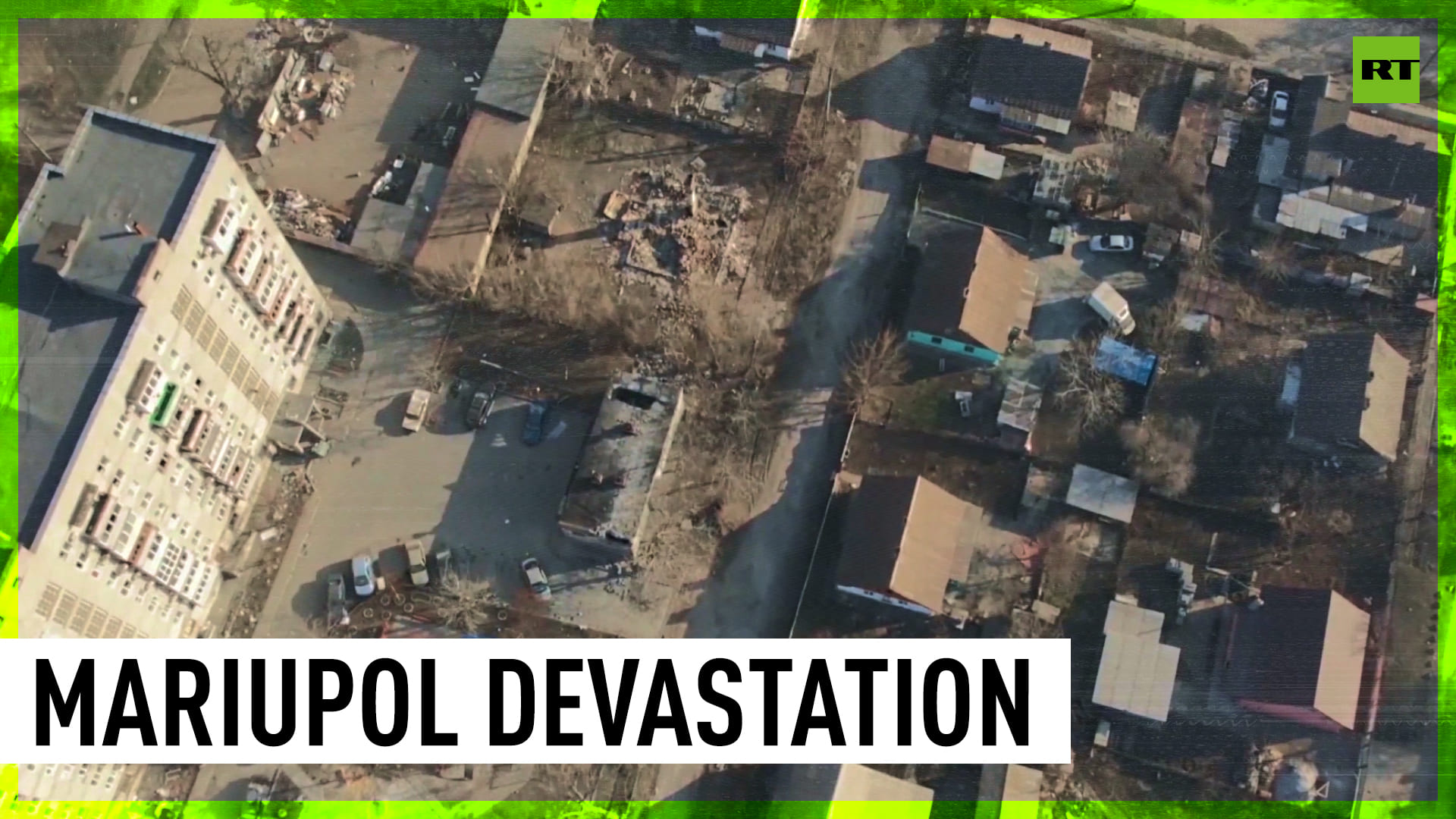 Drone footage shows devastation caused by fighting in Mariupol