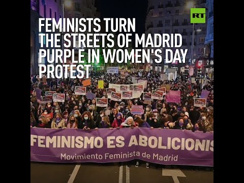 Feminists turn the streets of Madrid purple in Women's day protest