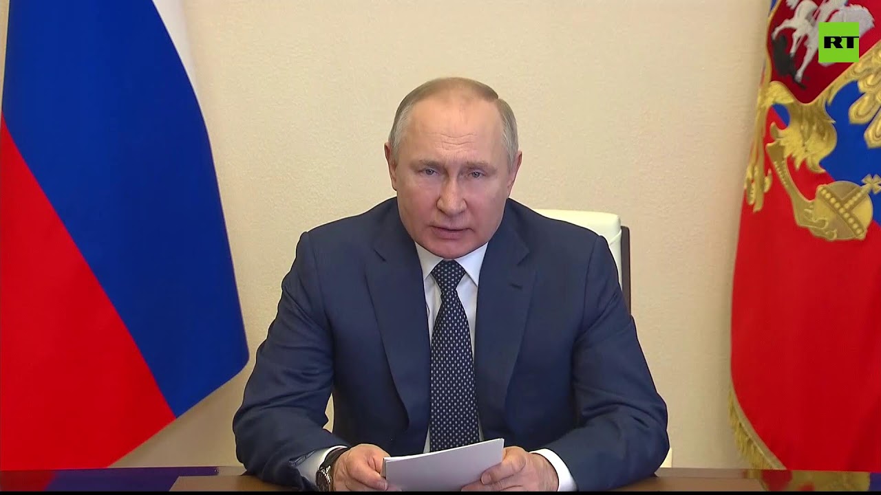 Putin attends flag-hoisting ceremony on a new sea-going ferry via video link