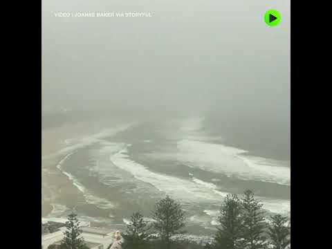 Lightning hits Queensland beach