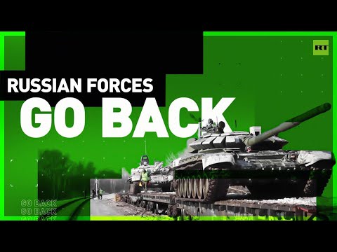 Russian Military Vehicles Return to Home Bases