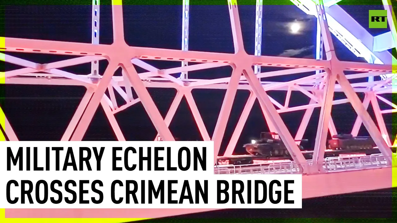 Russian Military Crosses the Crimean Bridge Returning from Drills