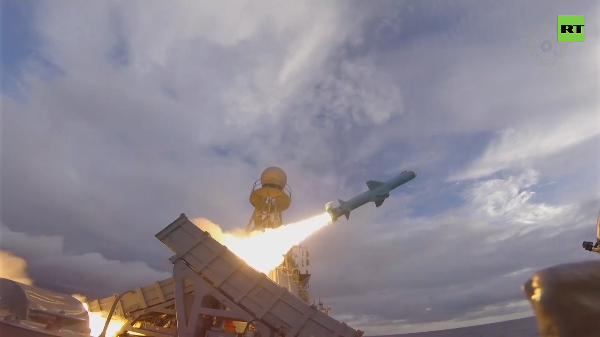 Anti-air & anti-ship missiles fly during Taiwan's military drills