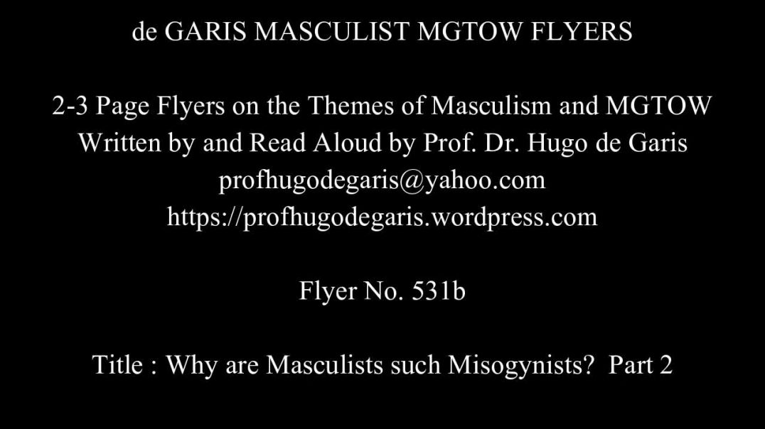 531c   Why are Masculists such Misogynists?, Part 3 (Masculism, MGTOW)