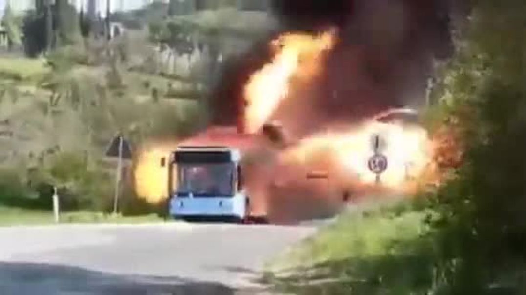 Electric bus fire