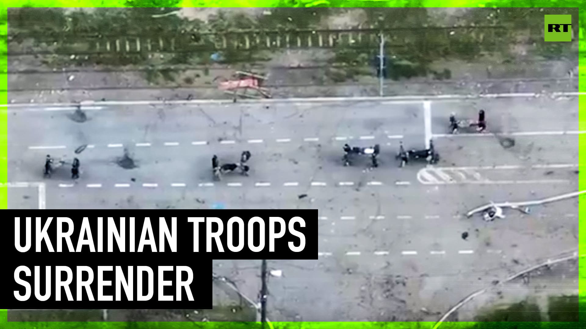 Drone footage shows Ukrainian troops surrendering at Azovstal