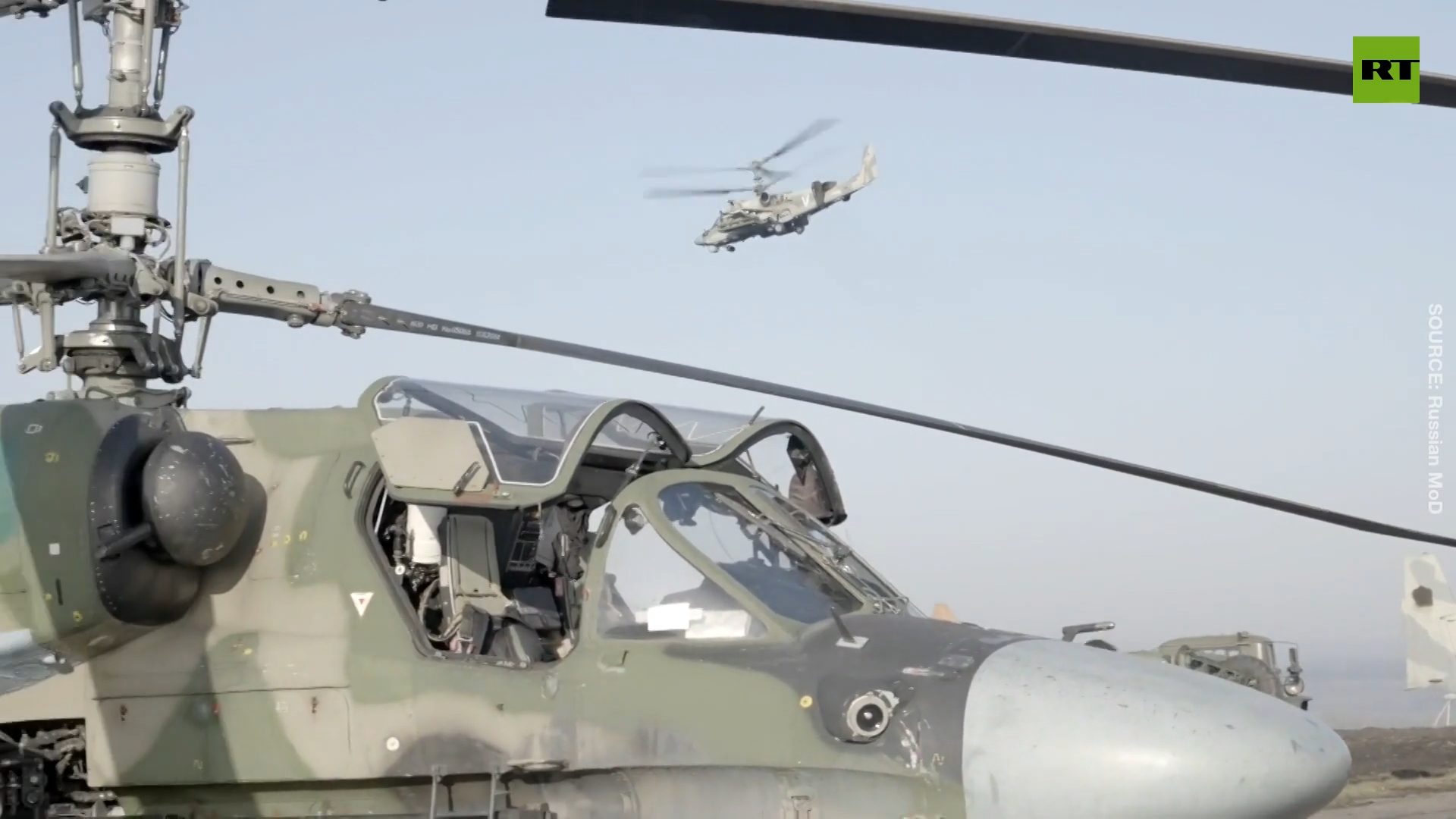 Russian Ka-52 attack helicopters conduct strike amid ongoing hostilities