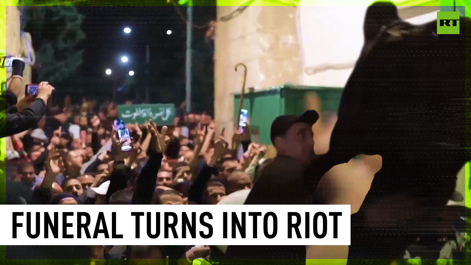 Palestinian funeral procession turns into a riot