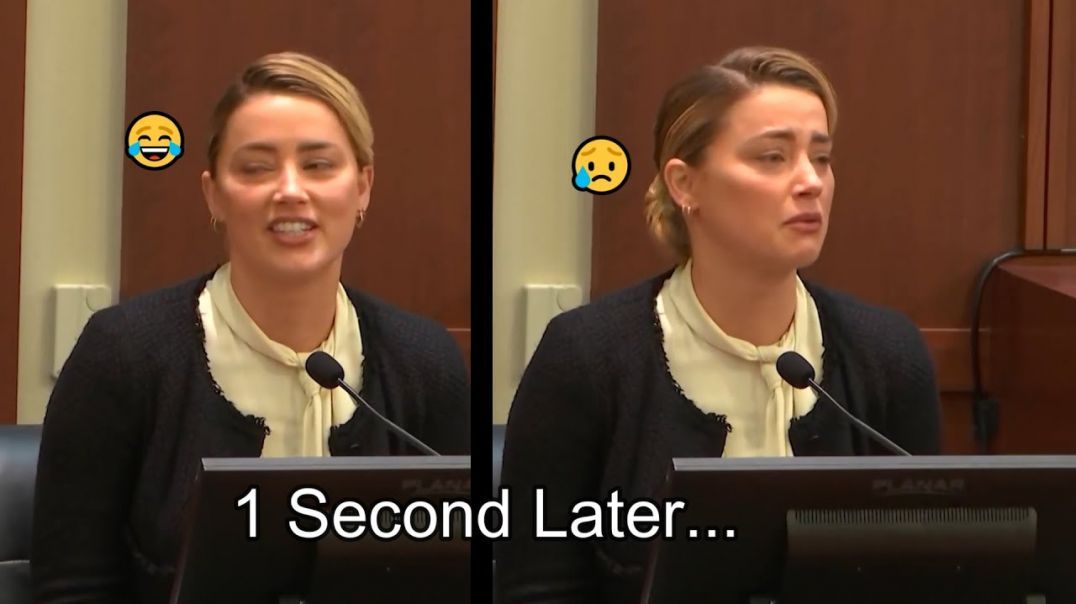 Amber Heard Tries To Avoid Accidental Laugh By Crying! ?