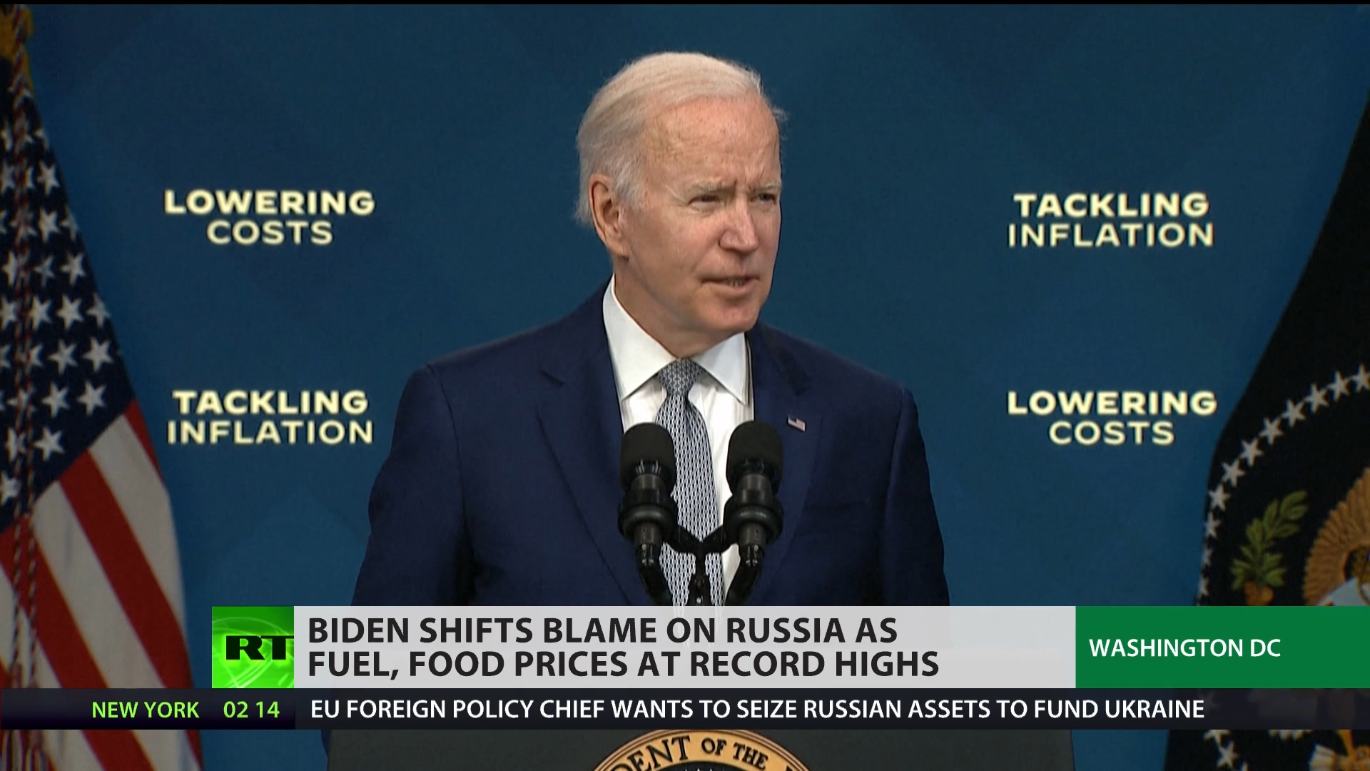 Americans lose faith in govt as Biden blames Russia for record-high inflation