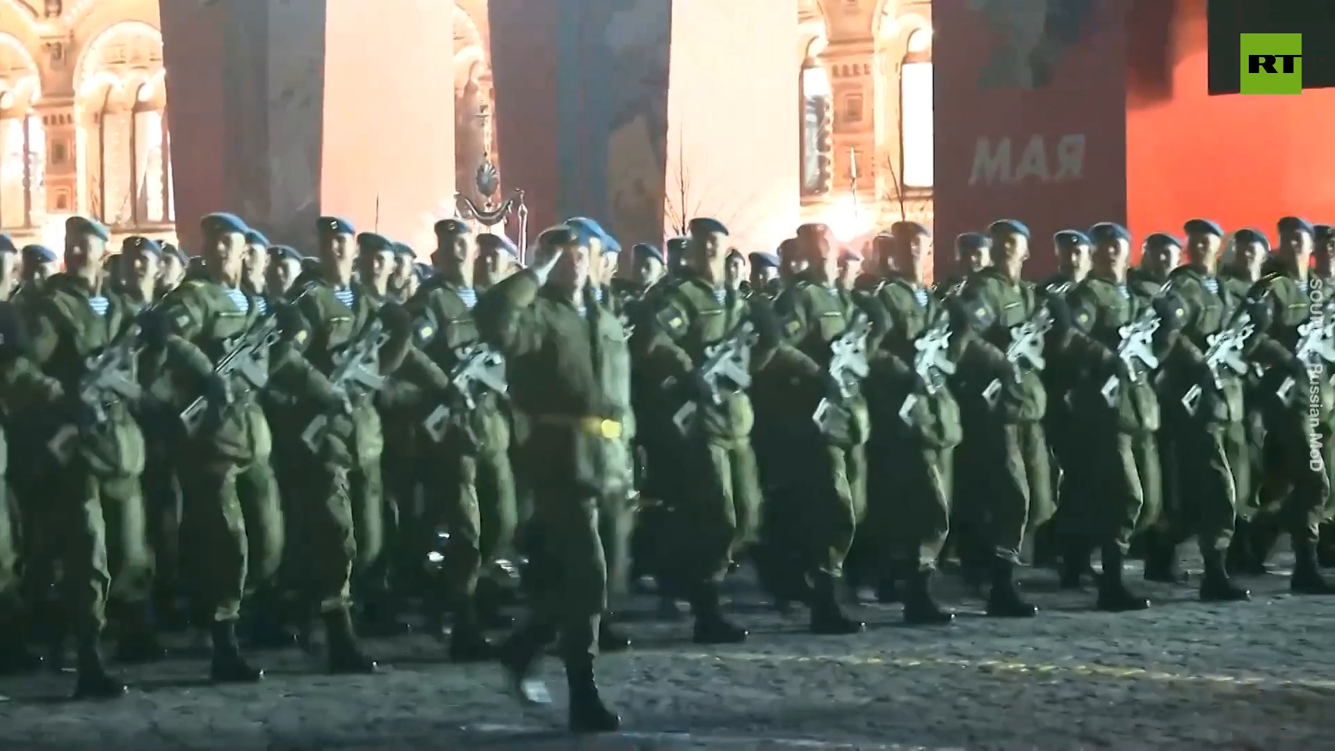 WW2 V-Day night rehearsal at Red Square