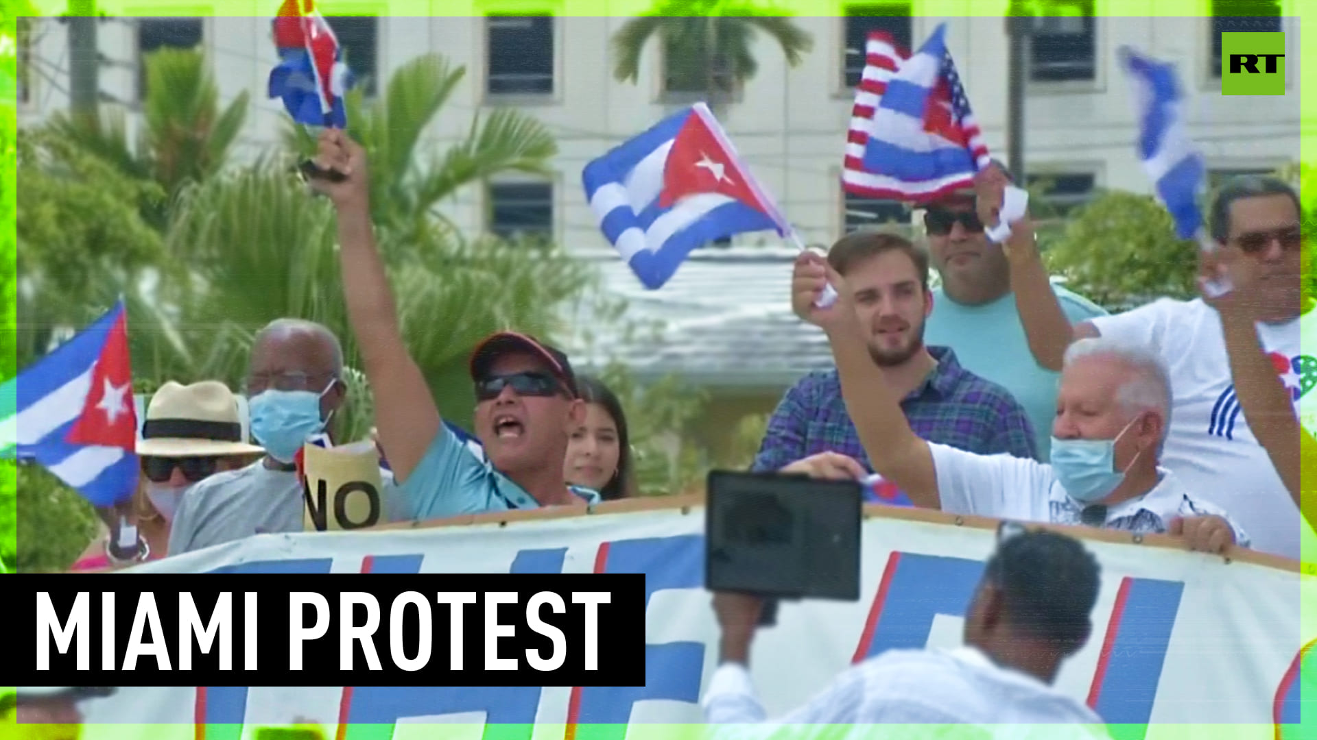 Protesters decrying US embargo on Cuba meet counter-protesters