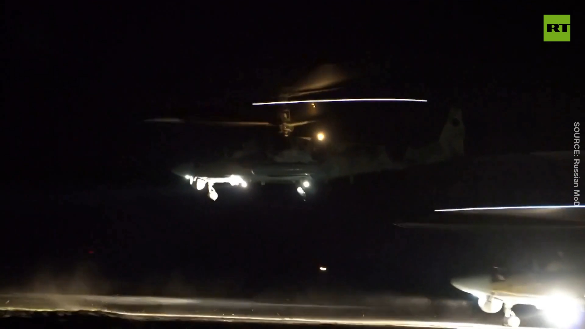 Russia's Ka-52 helicopters conduct night strikes