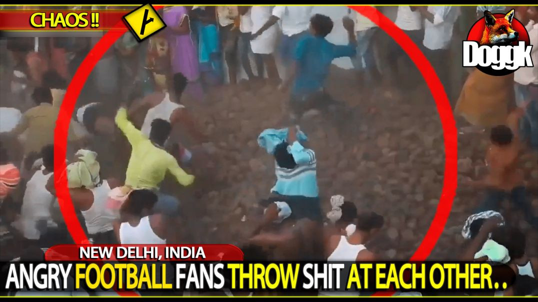 ANGRY FOOTBALL FANS THROW SHIT AT EACH OTHER.. (INDIA)