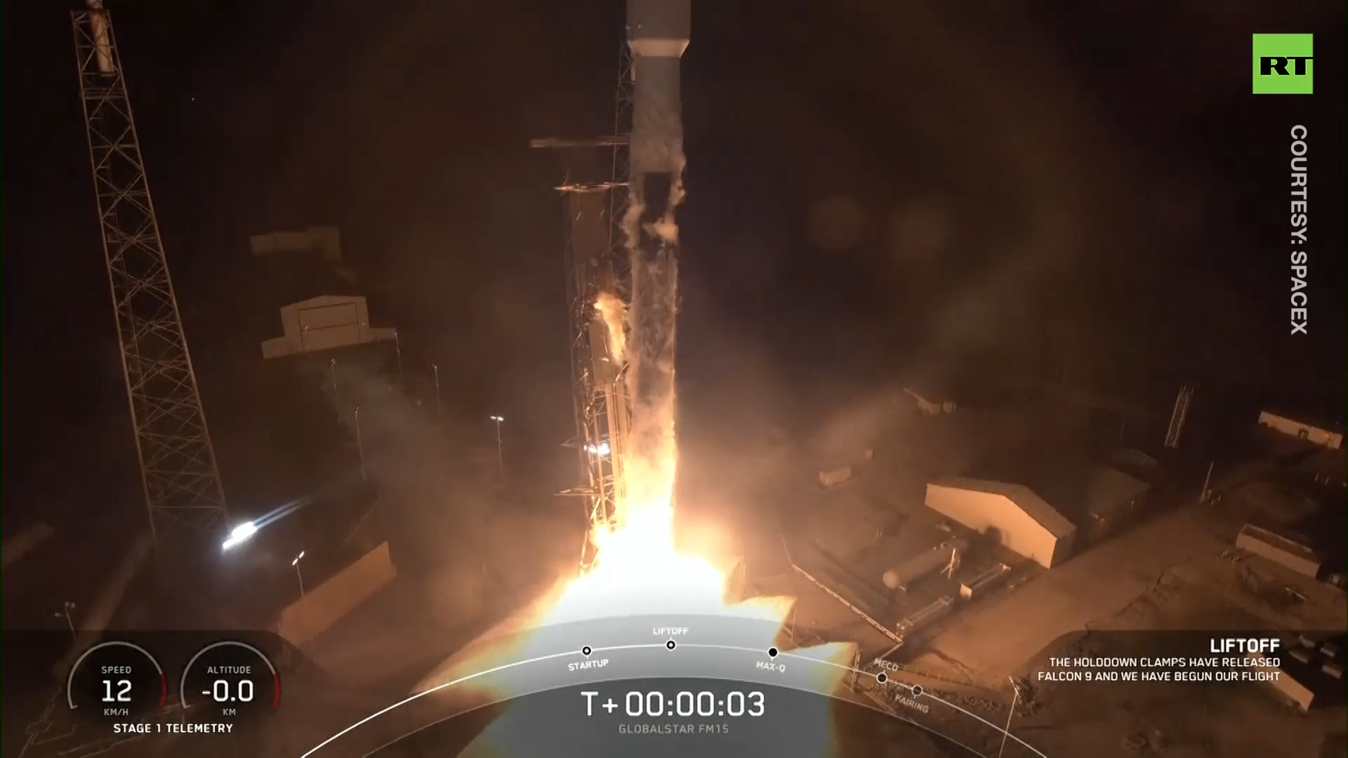 SpaceX rocket launches with Globalstar satellite