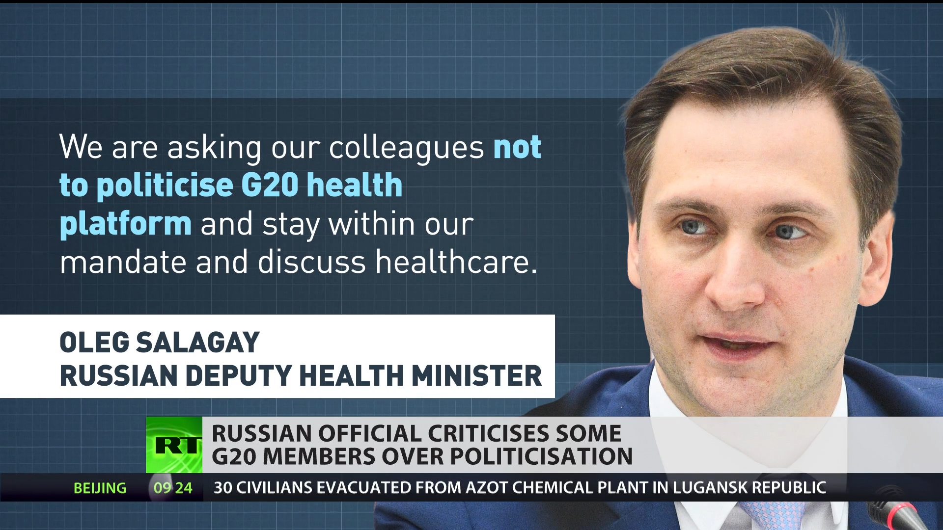 Russian minister accuses G20 members of politicizing healthcare