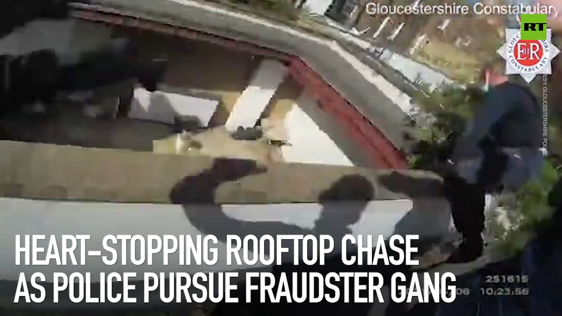 Heart-stopping rooftop chase as police pursue fraudster gang