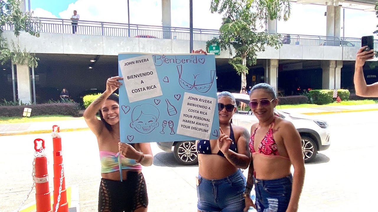 Awesome surprise welcome at San Jose Airport Costa Rica from my friends from Jaco