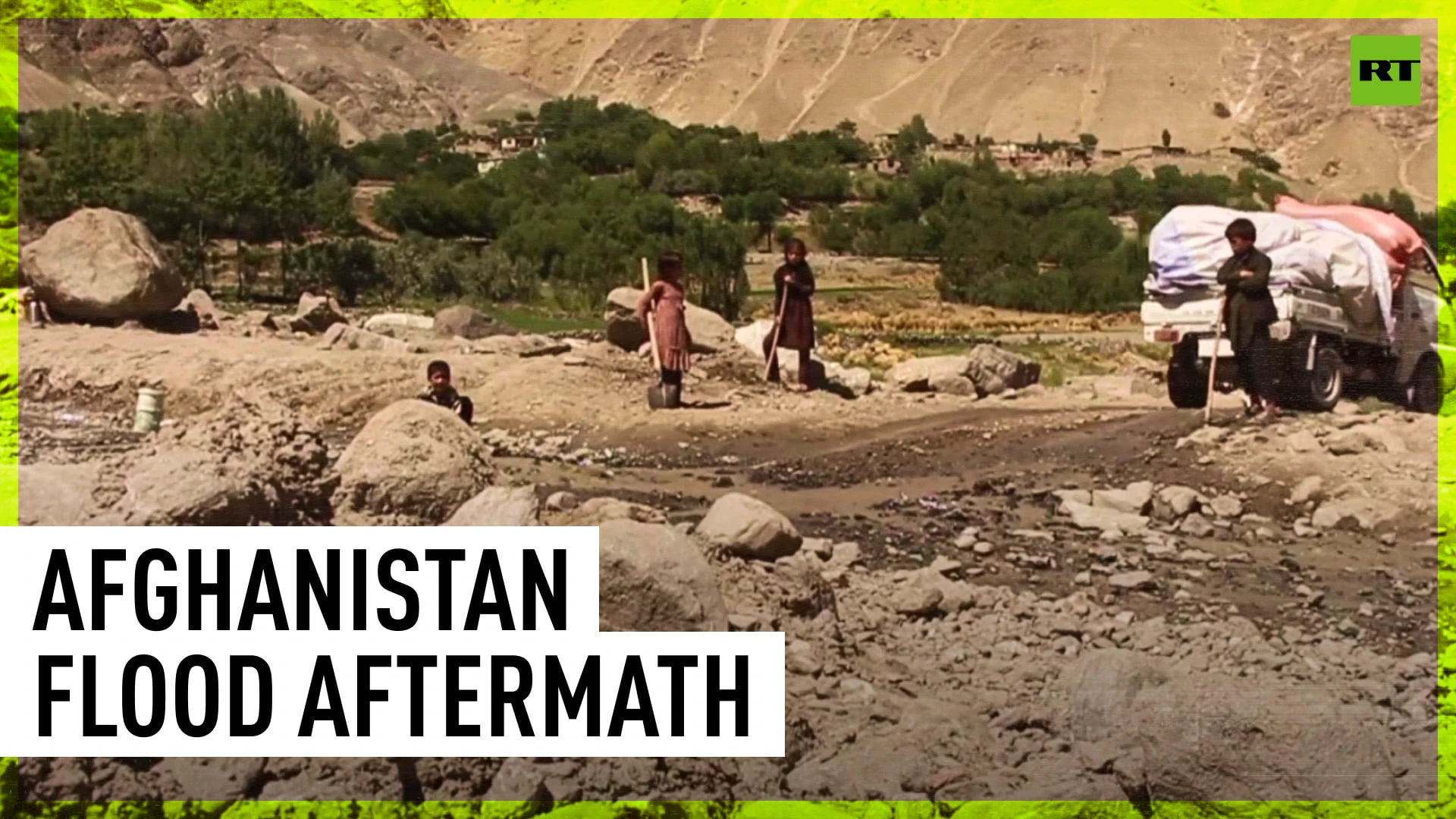 Houses destroyed by floods in Afghan province