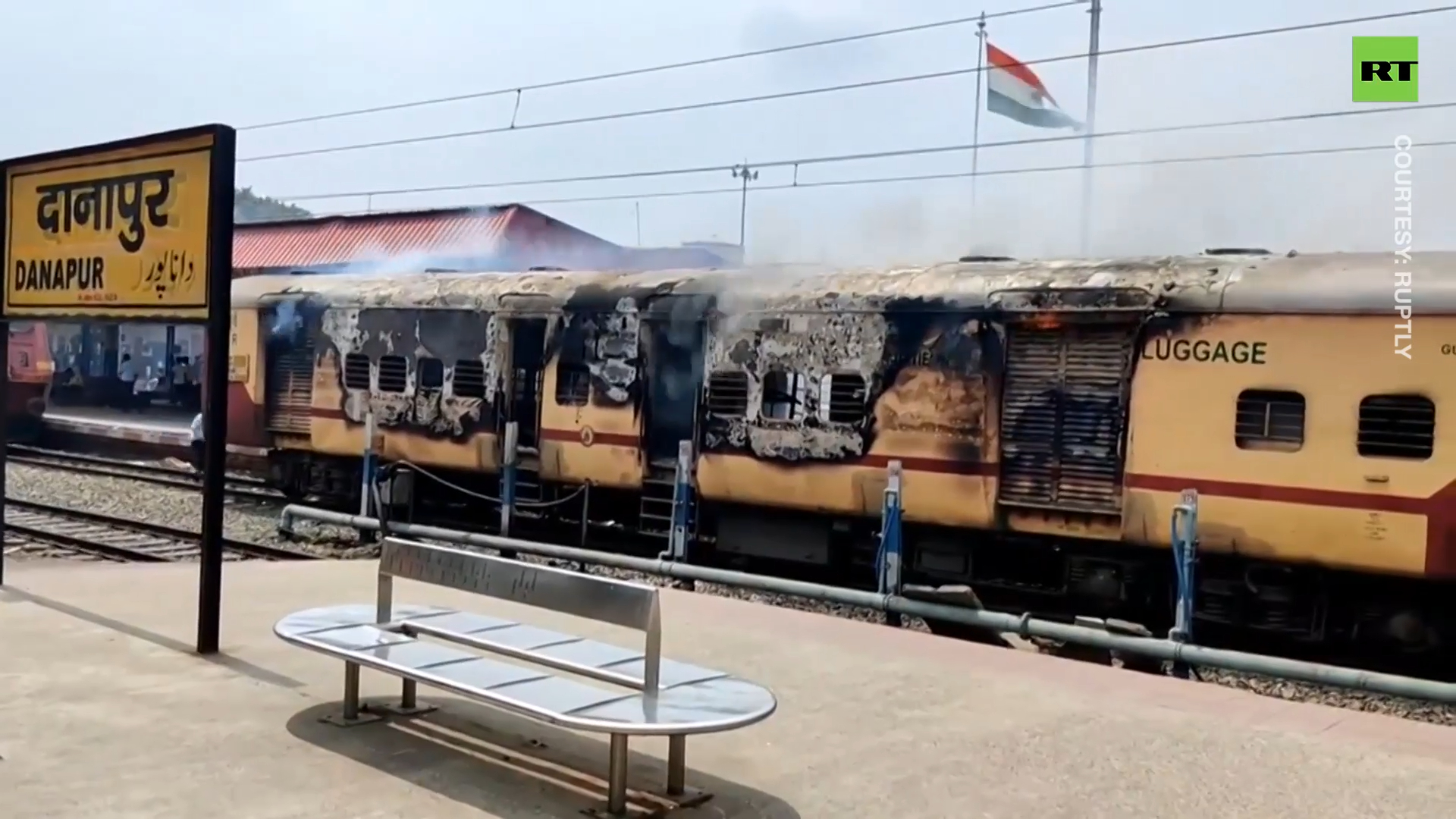 Trains torched as Patna protests turn violent