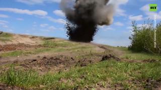 Russian troops demine Kharkov region