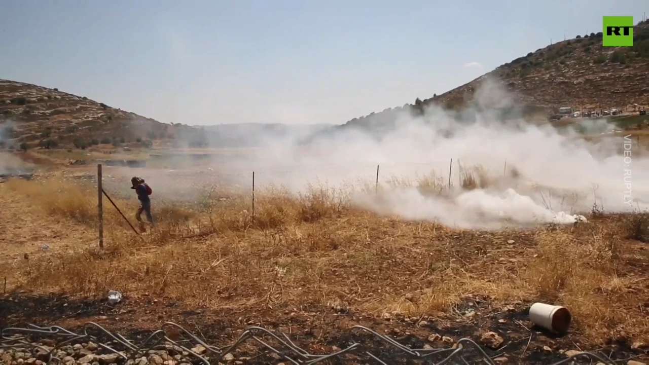 Tear gas fired at protesters in Qaryut