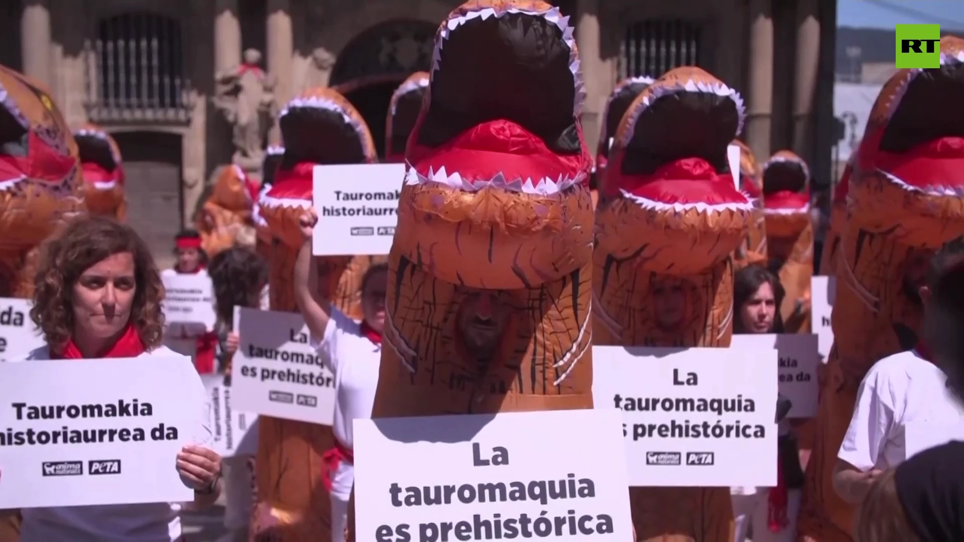 'Bullfighting is prehistoric' | Spanish activist protest against bull-run festival